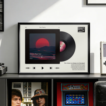 Desert Red Sun Record Art Frame