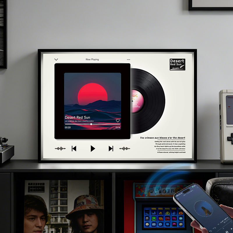 Desert Red Sun Record Art Frame