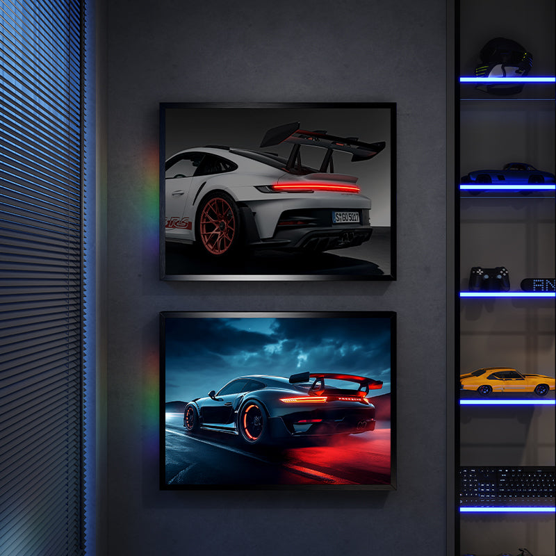 Porsche GT3 RS NEON Poster with sound