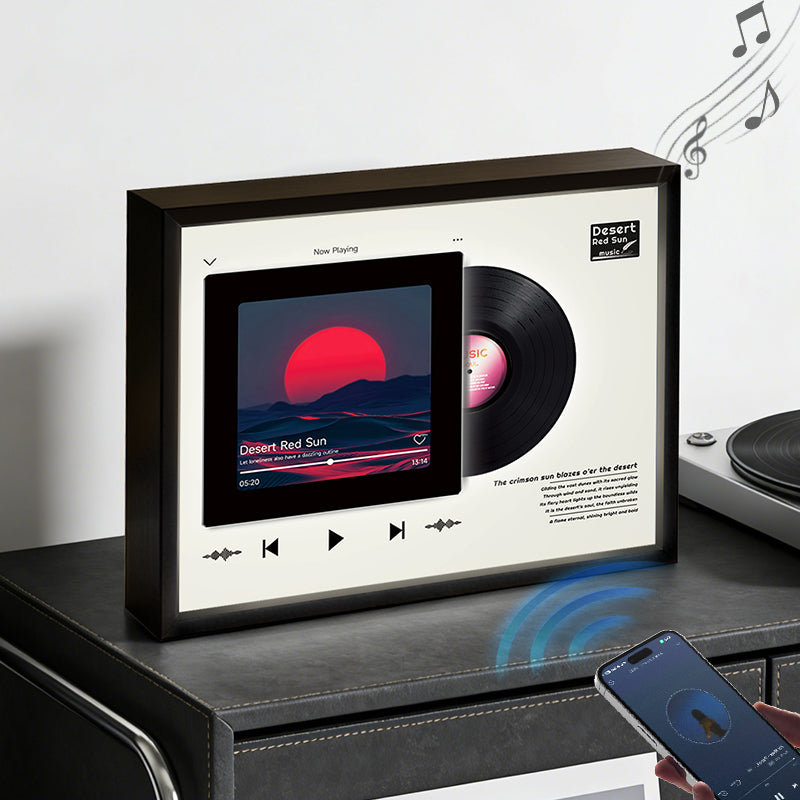 Desert Red Sun Record Art Frame