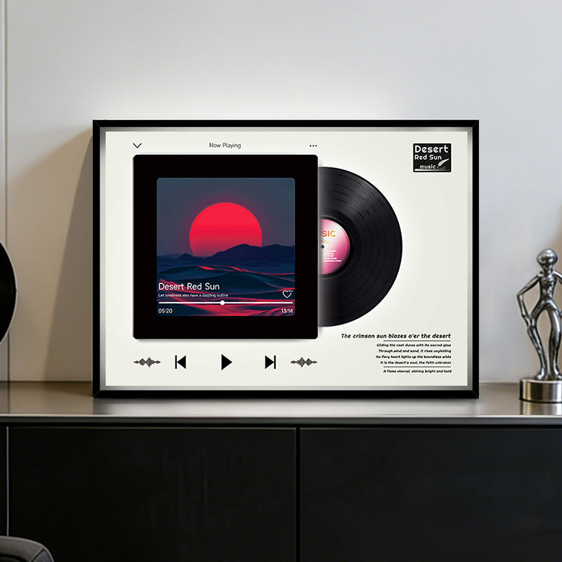 Desert Red Sun Record Art Frame