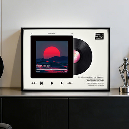 Desert Red Sun Record Art Frame