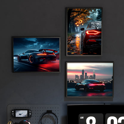 Porsche GT3 RS NEON Poster with sound