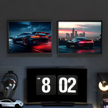 Porsche GT3 RS NEON Poster with sound