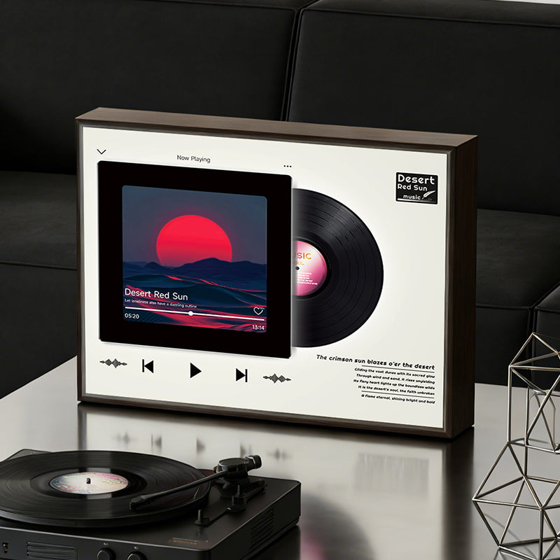 Desert Red Sun Record Art Frame